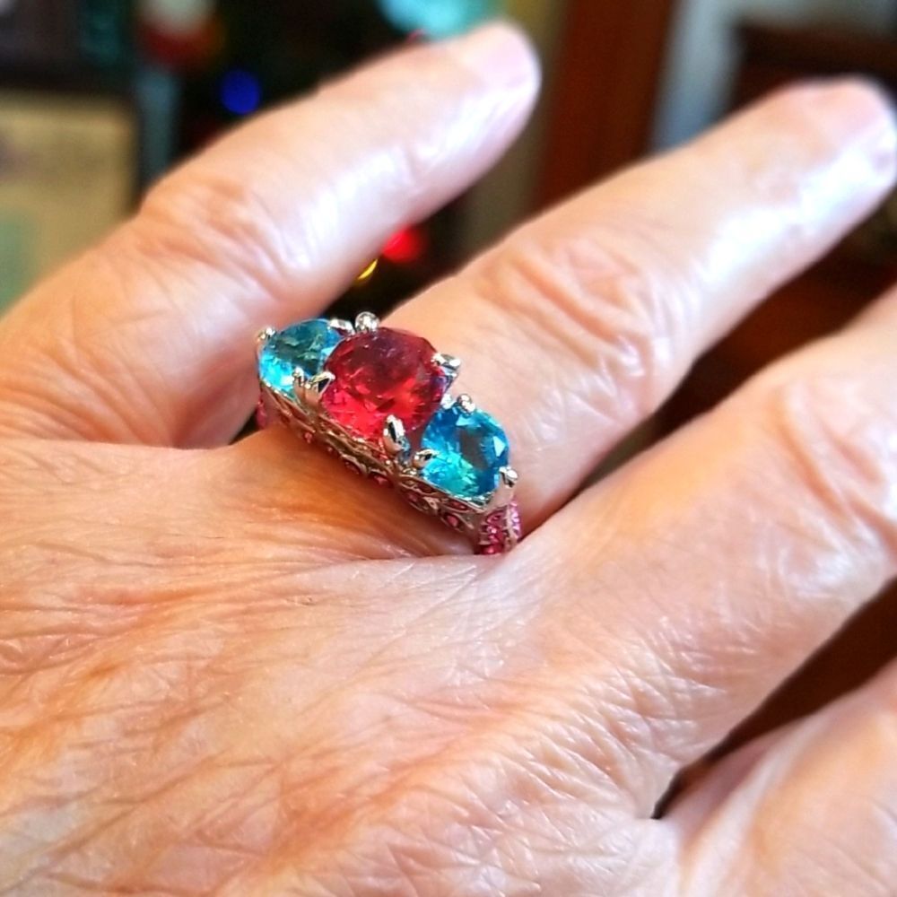 Beautiful Ring With Topaz Stones!!! NWOT!!!